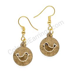 Wooden folk earrings - Bird of Elegance