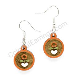 Wooden handmade folk earrings -