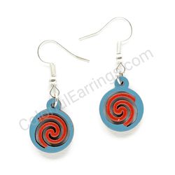 Wooden handmade geometric earrings - Spiral Glow