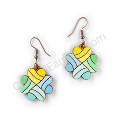 Wooden Drop Heart-shaped Earrings - Lucky Love (heart-shaped), Multicolored 2