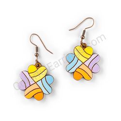 Wooden Drop Heart-shaped Earrings - Lucky Love (heart-shaped), Multicolored 3