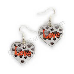 Wooden handmade heart earrings - Heartstorm 3