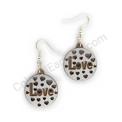 Wooden handmade heart earrings - Heartstorm