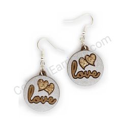 Wooden handmade heart earrings - Endless Love 2