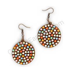 Wooden handmade mandala earrings - Mandala Dots