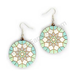 Wooden handmade mandala earrings - Radiant Quadrants