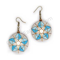 Wooden handmade mandala earrings - Petals of Serenity