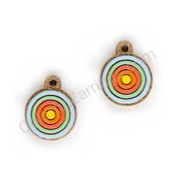 Wooden handmade geometric earrings - Infinite Orbit (colorful)