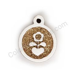 Wooden folk necklace - Flourishing Heart (white)