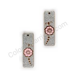 Wooden handmade folk earrings -