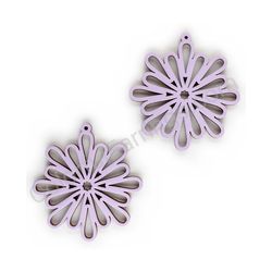 Wooden Drop Lace Earrings - Snowflake (irregular), Purple