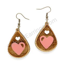 Wooden handmade folk earrings -