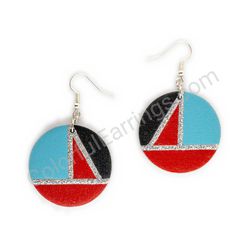 Wooden handmade geometric earrings - Sail Geometry