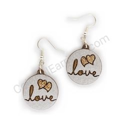 Wooden handmade heart earrings - Endless Love 1